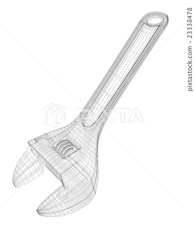 adjustable wrench isolated on a background 23338478