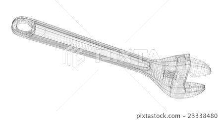 adjustable wrench isolated on a background adjustable wrench isolated on a background 23338480