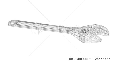 adjustable wrench isolated on a background - Stock Illustration