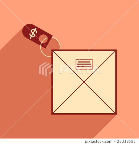 Modern flat icon with shadow envelope of money Modern flat icon with shadow envelope of money 23338585