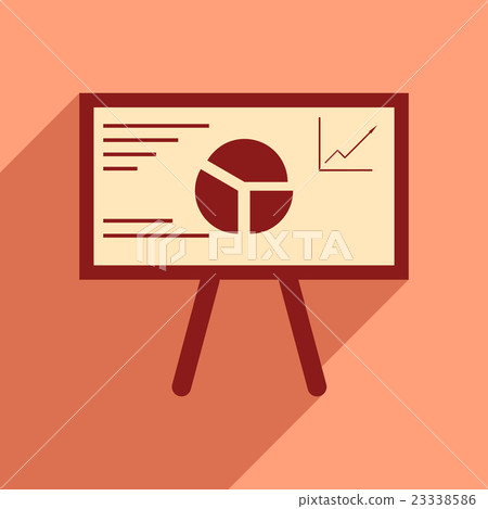 Modern flat icon with shadow chart diagram 23338586