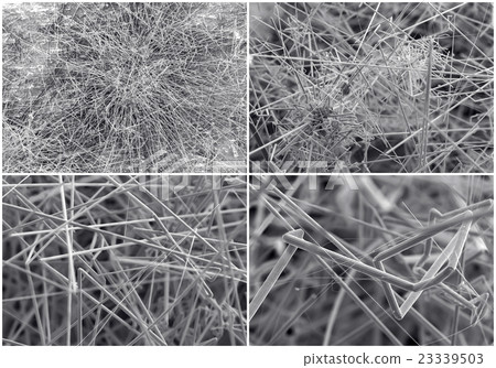 Scientific collage. Crystal in electron microscope 23339503