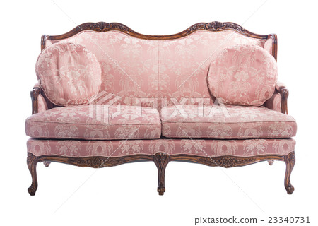 Pink wooden royal ornament luxury vintage sofa  23340731