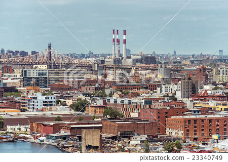 Ariel view to Brooklyn in New York with bridges Ariel view to Brooklyn in New York with bridges 23340749