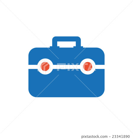 Bag Flat icon and Logo design  blue, orange 23341890