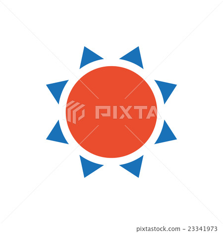 Sun icon vector blue and orange Sun icon vector blue and orange 23341973