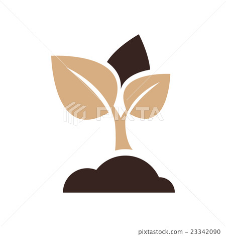 sapling icon vector brown color 23342090