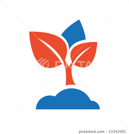 sapling icon vector blue and orange 23342091