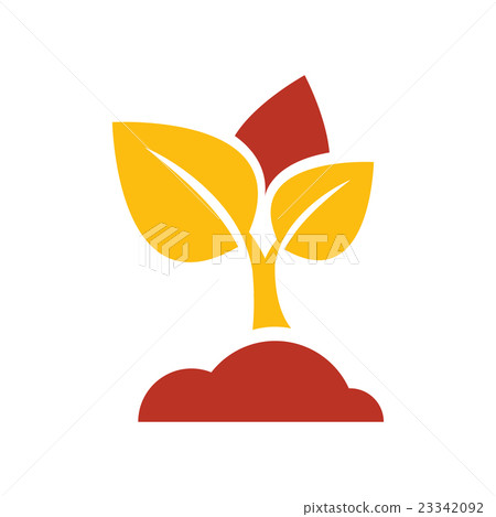 sapling icon vector yellow and red color sapling icon vector yellow and red color 23342092