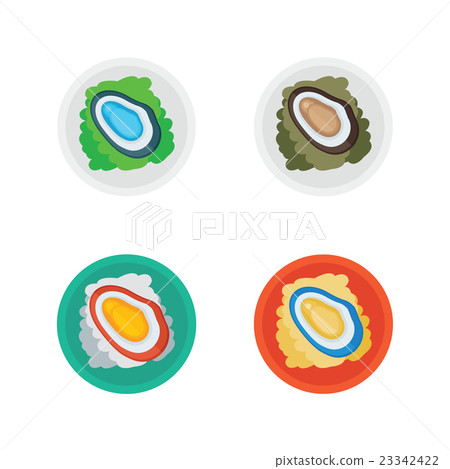shellfish and salad vector shellfish and salad vector 23342422