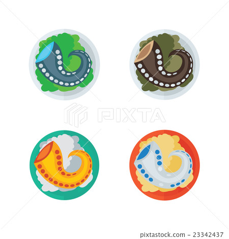 tentacles of octopus and salad 23342437