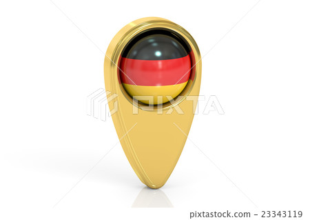 map pointer with flag of Germany, 3D rendering 23343119