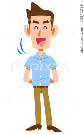 一個點頭短袖襯衫的年輕人 23343251