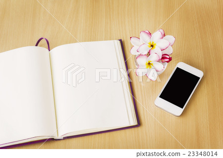 Smartphone and blank note book or diary Smartphone and blank note book or diary 23348014