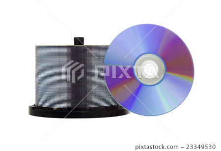 Recordable DVD discs on white 23349530