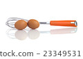 Two eggs with a balloon whisk Two eggs with a balloon whisk 23349531