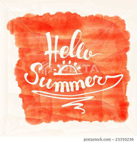 Watercolor watermelons and lettering hello summer Watercolor watermelons and lettering hello summer 23350236