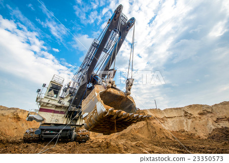 Huge excavator ground moving Huge excavator ground moving 23350573