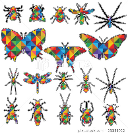 geometric Shape insects vector collection. Insect 23351022