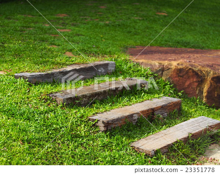 Walkway Pathway With Stepping Stones Stairs Uphill Stock Photo Walkway Pathway With Stepping Stones Stairs Uphill