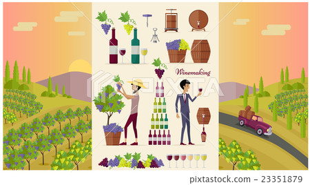 Winemaking Design Concept and Icon Set Winemaking Design Concept and Icon Set 23351879