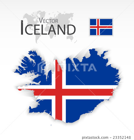 Iceland  ( Republic of Iceland ) ( flag and map )  23352148