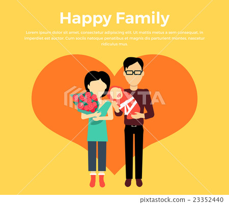 Happy Family Concept Banner Design Stock Illustration 23352440