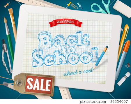 Back to School sale background. EPS 10 23354007