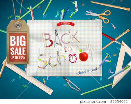 Back to School sale background. EPS 10 23354031