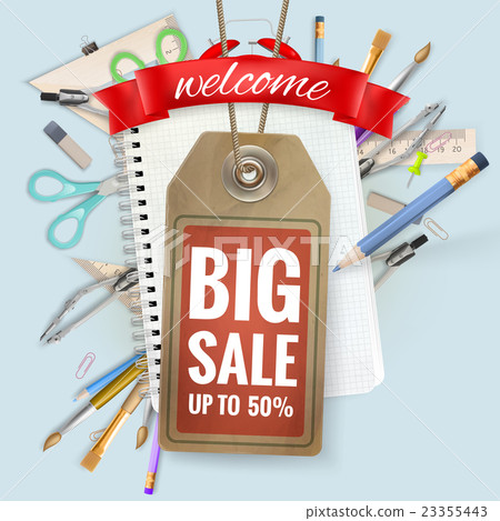 Back to School sale background. EPS 10 23355443