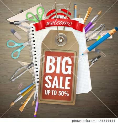 Back to School sale background. EPS 10 23355444