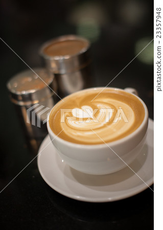 Cappuccino with heart pattern Cappuccino with heart pattern 23357948