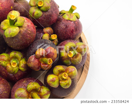 Mangosteen fruit on white background. 23358424