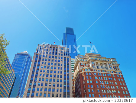 Penn Center and skyline in Philadelphia in PA 23358617