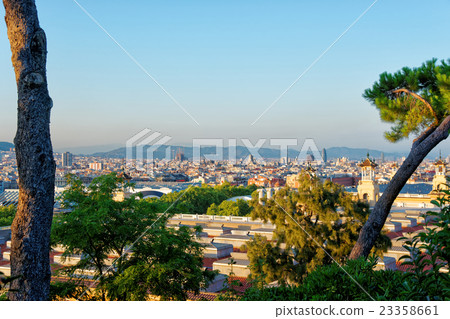 Skyline in Spanish Village in Barcelona Skyline in Spanish Village in Barcelona 23358661
