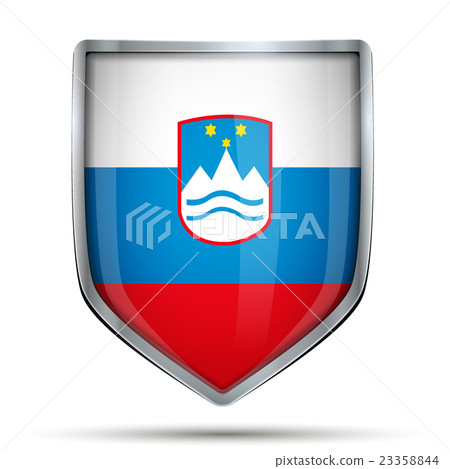 Shield with flag Slovenia 23358844