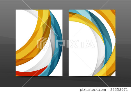Colorful swirl design annual report cover template 23358971
