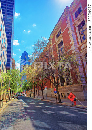Utility work in Arch Street in Philadelphia in PA Utility work in Arch Street in Philadelphia in PA 23359037