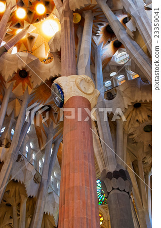 Walls and ceiling in Sagrada Familia in Barcelona Walls and ceiling in Sagrada Familia in Barcelona 23359041