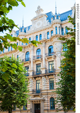 Art Nouveau building fasade in Riga. 23359984
