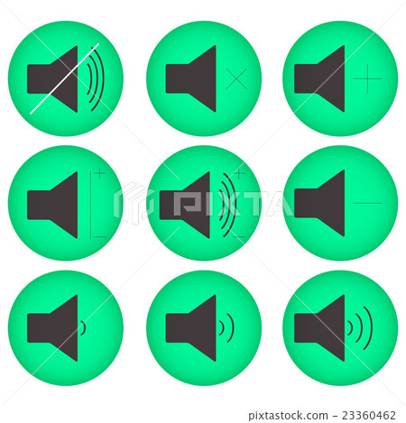 Sound controls button set flat round Sound controls button set flat round 23360462