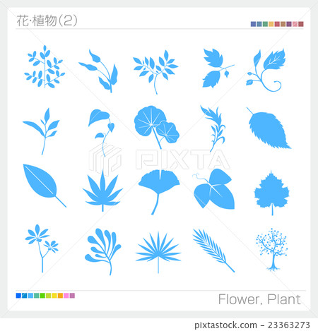 植物剪影符號標記圖標 23363273