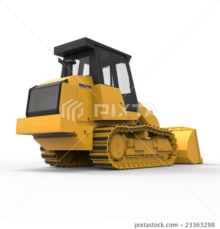 Excavator on a white uniform background. Backhoe Excavator on a white uniform background. Backhoe 23363298