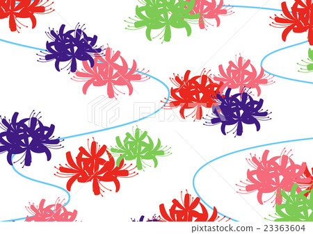 Textile Higanbana (background white colorful) 23363604