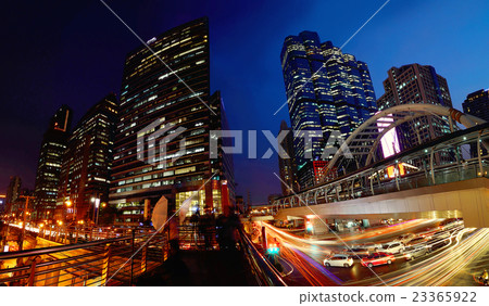 Chong Nonsi Skywalk  twilight , Bangkok,Thailand 23365922