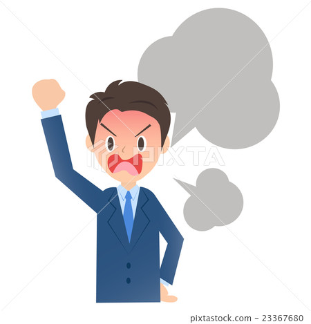 非常生氣的商人,男性上班族的以圖例解釋者材料 非常生氣的商人,男性上班族的以圖例解釋者材料 23367680