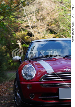 mini cooper, red, driving 23367935