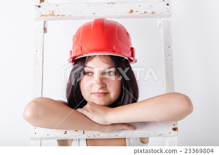 woman in the construction hardhat woman in the construction hardhat 23369804