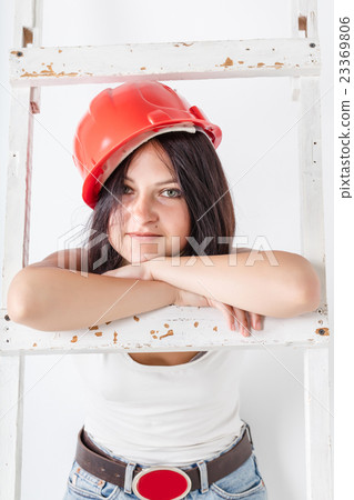 woman in the construction hardhat 23369806