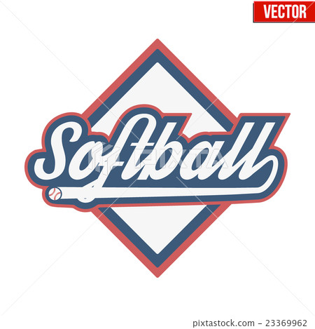 Vintage softball labels and badges 23369962